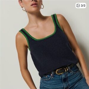 Nation LTD Navy Tank Top with Green Accents